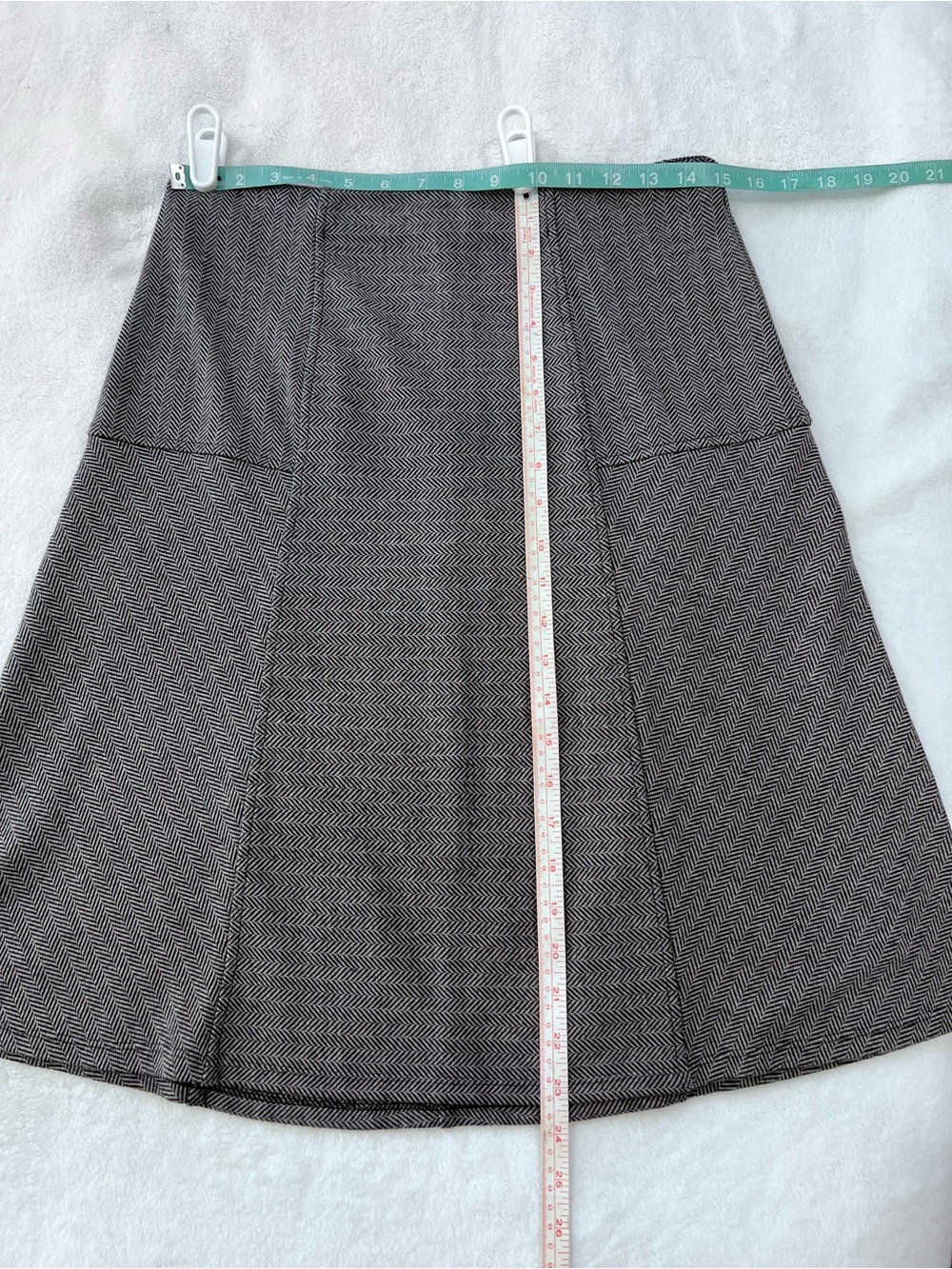 Worthington Black Top with Gray A-Line Skirt - Picture 3 of 4